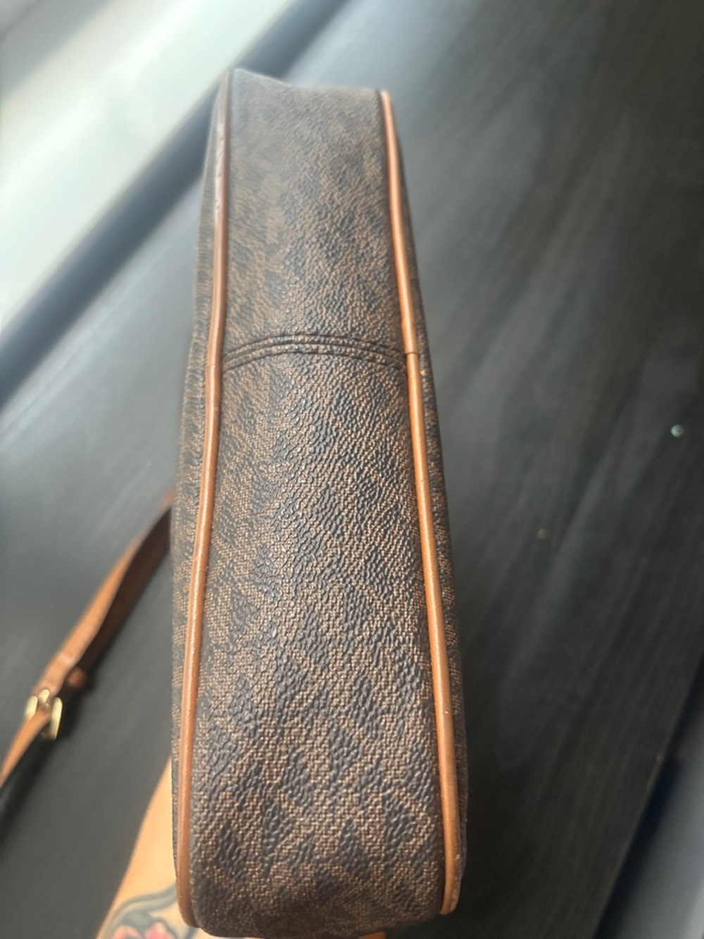 Michael Kors Brown and Tan Logo-Print Toiletry Bag - Picture 3 of 4